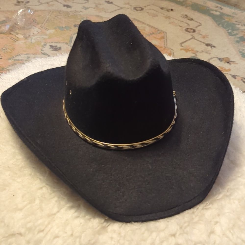 Summit Hat Company Black Wool Felt Cowboy Hat Houston Texas Size 6 3/4